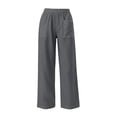 thumbnail image 5 of Women's Cotton Slim Fit Pants With Elastic Waist and Pockets, Casual Everyday Wear for Work and Outdoors, Comfortable Stretchy Trousers | UKHCCC,Gray XL, 5 of 7