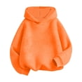 thumbnail image 2 of Xudanell Girls Oversized Hoodies 5-16 Years Basic Solid Pullover Hooded Sweatshirts Casual Y2K Outfits Fall Winter Clothes (2-3Y, Orange), 2 of 3