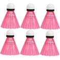 thumbnail image 1 of 6 Pack Pink Badminton Shuttlecock Indoor Badminton Cork Badminton Training Birdie Badminton Net Air Badminton Shuttlecock Nylon Badminton Kids Durable, 1 of 5