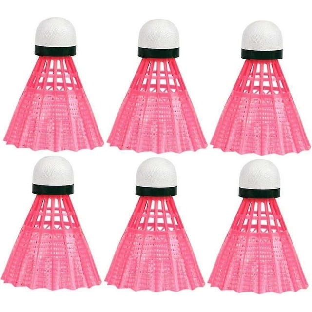 6 Pack Pink Badminton Shuttlecock Indoor Badminton Cork Badminton Training Birdie Badminton Net Air Badminton Shuttlecock Nylon Badminton Kids Durable