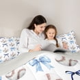 thumbnail image 5 of jejeloiu Baseball Print Twin Comforter Sets,Blue Cute Bows Bedding Set For Bowknot Girls Reversible 2 Pieces, 5 of 8