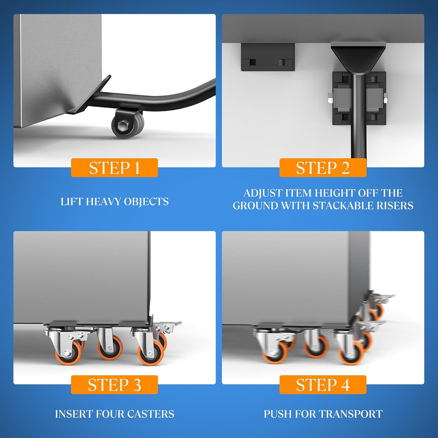Heavy Duty Furniture Movers with Wheels - 2000 lb Capacity Dolly Set for Moving Piano Equipment