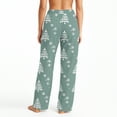 thumbnail image 4 of Women's Christmas Print Plush Pajama Pants, Soft and Comfortable Home Wear Trousers for Winter, Casual Sleepwear with Festive Design,Light Green,M, 4 of 5