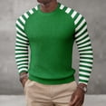 thumbnail image 4 of YANGXINX Men's Long Sleeve T Shirt Waffle Knit Striped Color Block Crewneck Casual Top Soft Breathable Comfort Relaxed Fit Tees, 4 of 4