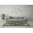thumbnail image 3 of Ahgly Company Machine Washable Indoor Rectangle Persian Turquoise Blue Traditional Area Rugs, 6' x 9', 3 of 4