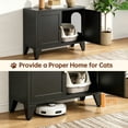 thumbnail image 6 of AUU Metal Cat Litter Box Enclosure, Modern Hidden Litter Box Furniture with Freestanding Pet Side Table, Black Decorative Cabinet Fits Standard Litter Boxes for Home, 6 of 28