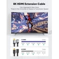thumbnail image 3 of TianQi 8K 4K HDMI Extender Cable, Short Extension Cable 2.1 4K@30Hz/60Hz/120Hz, Ultra High Speed Adapter Male to Female Compatible With PS5 Roku Stick Blu Ray Player HDTV Laptop 1FT 2P Black Black, 3 of 5