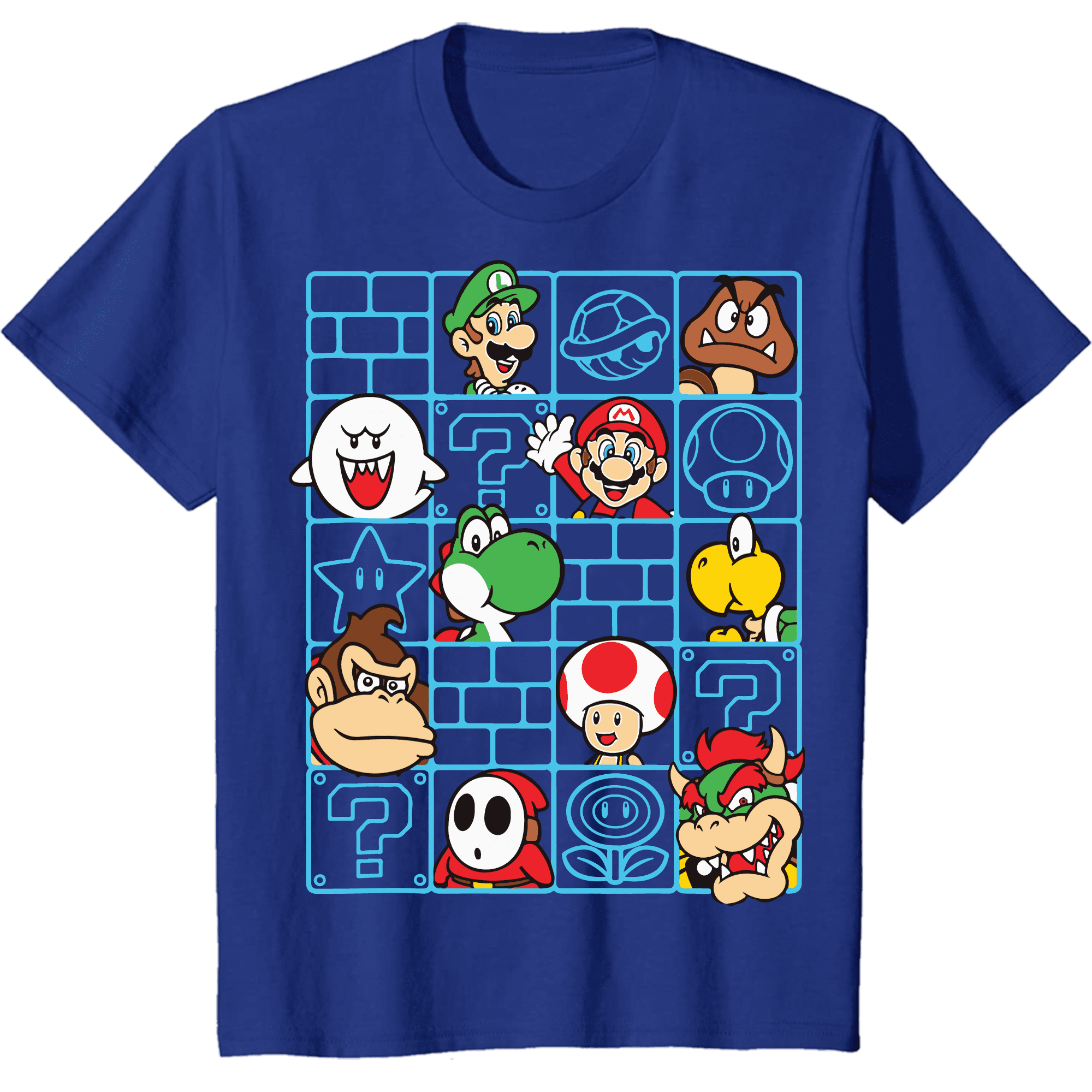 Super Mario Character Powerup Box Graphic TShirt for Boys/Girls TShirt Size 1416