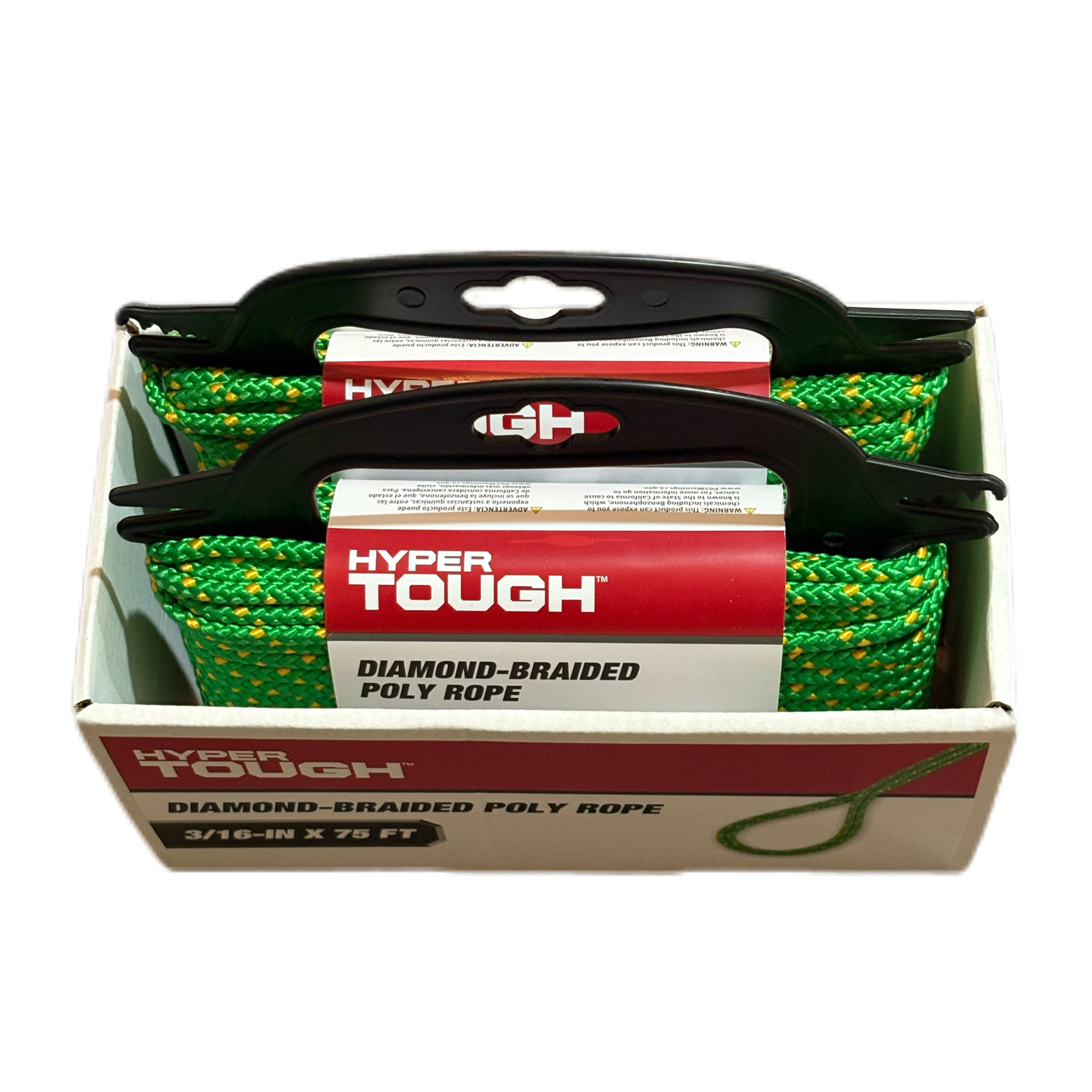 Hyper Tough Diameter 3/16 inch x 75 feet Polypropylene Diamond-Braid Rope