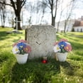 thumbnail image 4 of Artificial Memorial Day Flowers for Cemetery, UV Resistant Patriotic Cemetery Flowers, Red White Blue for Veterans Outdoor Indoor Anniversary, Style F, 4 of 5