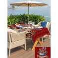 thumbnail image 6 of 54x80 Inch Outdoor Tablecloth with Umbrella Hole Zipper Rectangle Red Father's Day Rectangular Tablecloths Outside Waterproof Checkered Farmhouse Art Plaid Patio Table Cloth Cover for Picnic Party, 6 of 8