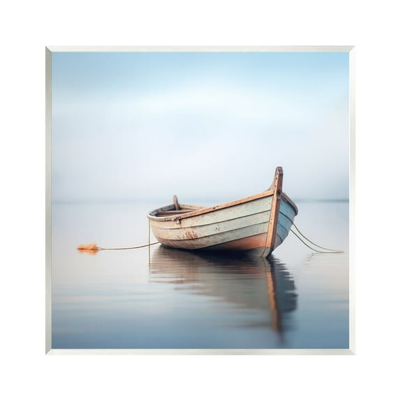 Stupell Industries Boat Floating in Fog Transportation Photography Unframed Art Print Wall Art, 12 x 12