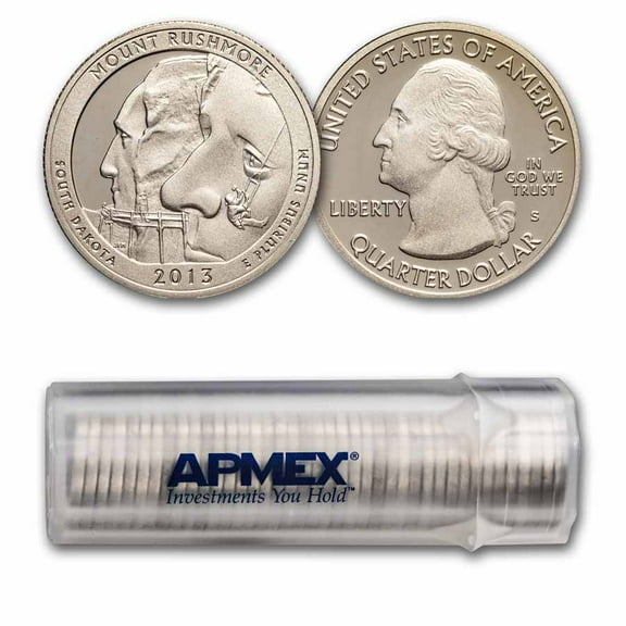 2013-S Quarter ATB Mount Rushmore Gem Proof 40-Coin Roll