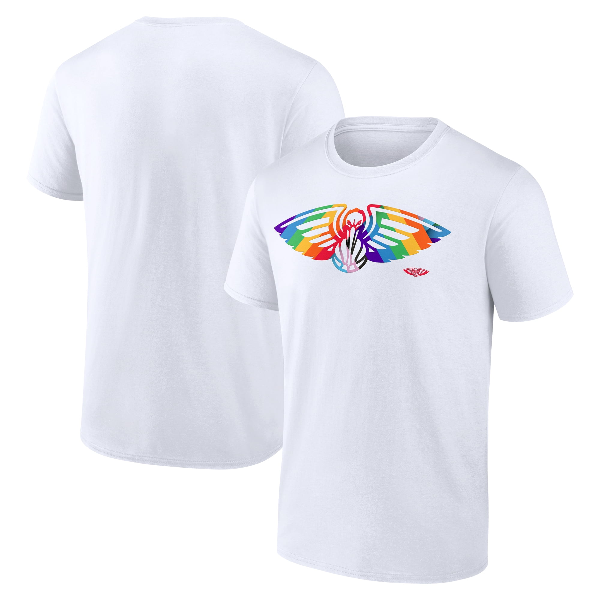 Men's White New Orleans Pelicans Team Logo Pride T-Shirt
