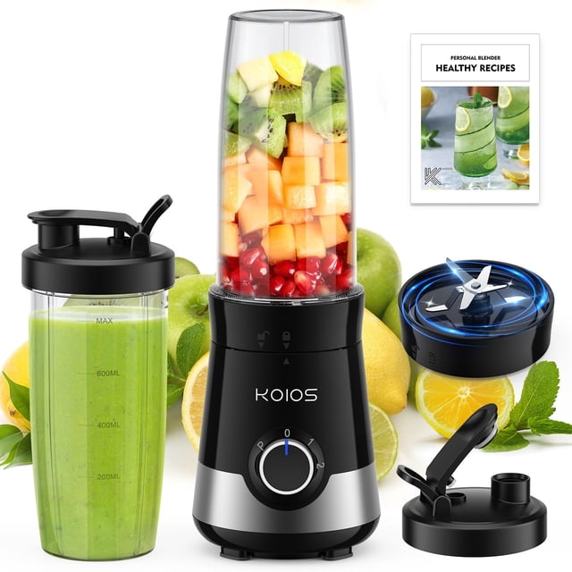 Licuadora de batidos KOIOS 900W con botellas de 800 ml, 3 modos