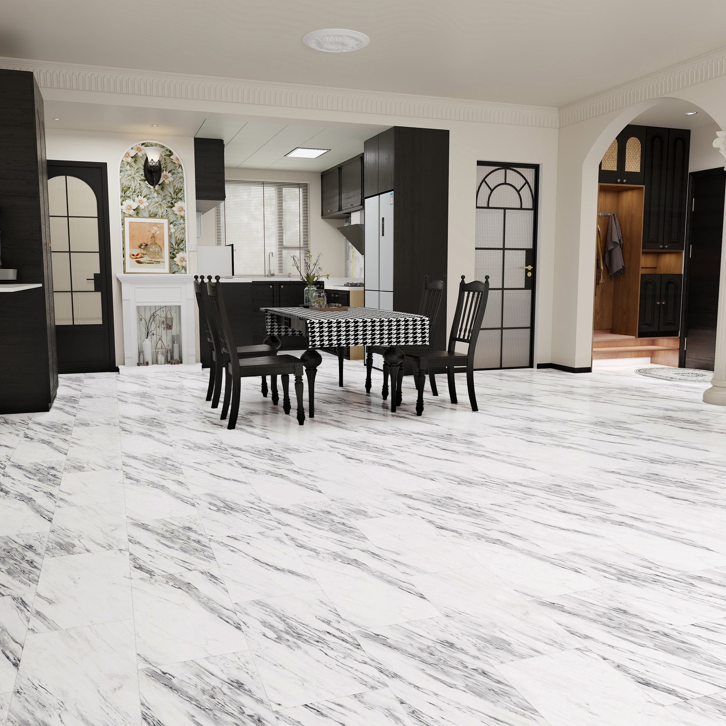 Dekorman Origin Ragosa Milk 5mm/12 mil x 12 in. W x 24 in. L Waterproof Click Lock Vinyl Tile Flooring (19.62 sq. sf/case)