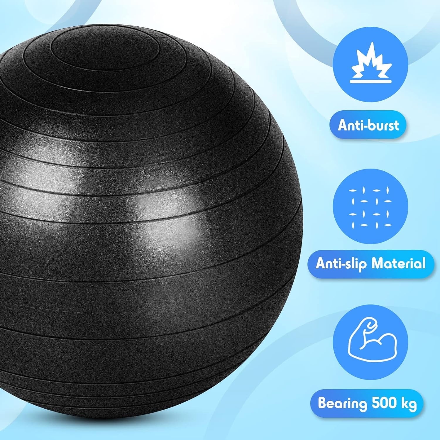 Innotech Anti-Burst Fitness Ball, Gym Ball Chair for Balance