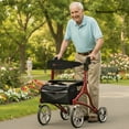thumbnail image 4 of Rhythm Healthcare Crescendo Rollator 4 Wheel Walker with Backrest, Matte Red, 4 of 6