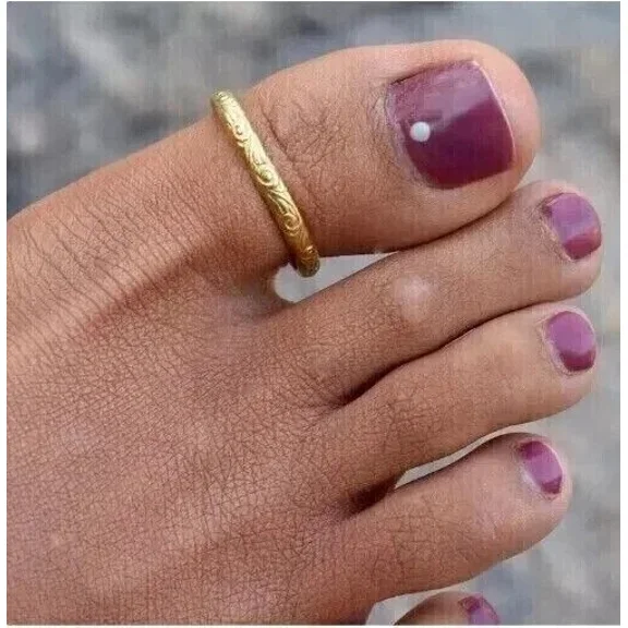 Women's 925 Silver Metal Big Toe Adjustable Toe Ring 14k Yellow Gold Plated