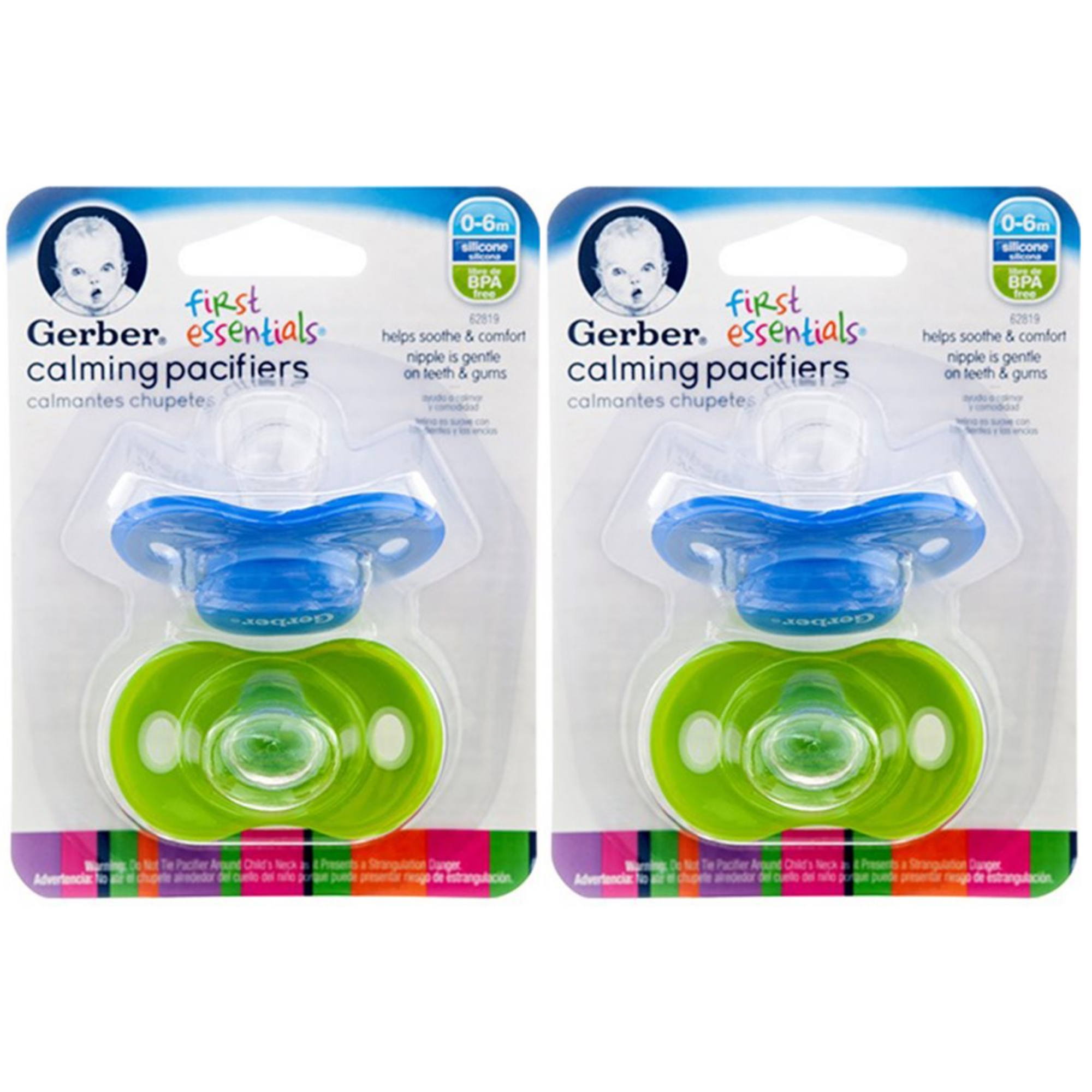 0-6 Months GERBER First Essentials Calming Pacifier in Assorted Colors