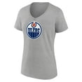thumbnail image 2 of Women's Heather Gray Edmonton Oilers Primary Logo Team V-Neck T-Shirt, 2 of 3