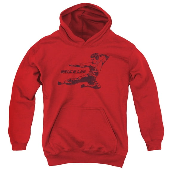 Bruce Lee - Line Kick - Youth Hooded Sweatshirt - Small
