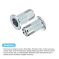 thumbnail image 4 of Unique Bargains M4 Rivet Nuts, 50 Pack Zinc Plated Carbon Steel Knurled Flat Head Threaded Insert Nuts, 4 of 5