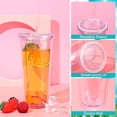 thumbnail image 7 of Insulated Double Wall Plastic Tumbler with Lids and Straws, Bexikou 1 Pack Reusable Transparent Plastic Cup,24 oz Clear Plastic Tumblers for Coffee Drinks Milk Tea Juice, 7 of 7