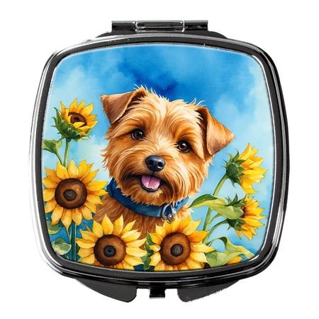 Norfolk Terrier in Sunflowers Compact Mirror 2.75 in x 3 in