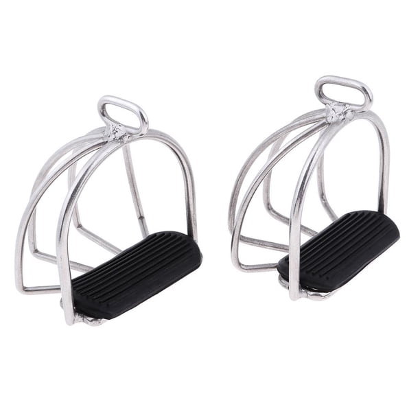 1 par de estribos de resistencia de seguridad para montar a caballo de acero inoxidable con hierros flexibles Macarena Estribo de seguridad para equitación