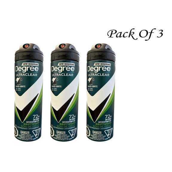 Degree for Men Black  White Driftwood Antiperspirant Dry Spray 107 g (Pack Of 3)