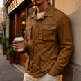 thumbnail image 2 of GrmtClth Men's Cargo Jacket Lapel Collar Button Down Long Sleeve Tops Lightweight Utility Coat Multi Pockets Casual Outdoor Workwear Outerwear, 2 of 9