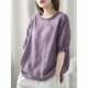 thumbnail image 1 of TaTaai Women's Cotton Round Neck Top, Soft Lightweight, Relaxed Fit, Short Sleeve, Solid Color Ruffle, Casual Daily Multi-Color Gift, 1 of 8