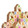 thumbnail image 6 of Kuntesetty 100 Pieces Wood Stacking Blocks DIY Learn Letter Number Shape Birthday Gifts Barrel Packaging, 6 of 8