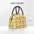 thumbnail image 2 of Yiaed Striped Sunflower Daisy Print Lunch Bag Adult Insulated Lunch Box, Leakproof Cooler Food Lunch Containers Reusable High Capacity Lunch Tote Bags-One Size, 2 of 6