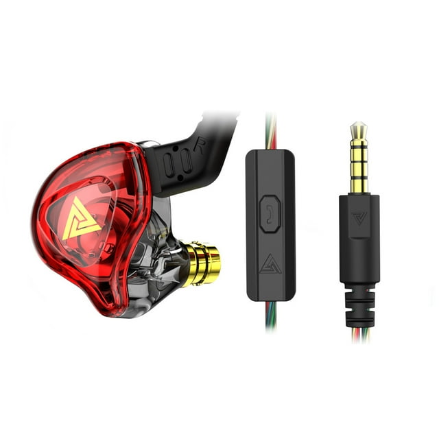 Destyer Écouteurs HIFI 3.5mm Portables Écouteurs Électroniques Stéréo pour Écouter de la Musique en Course Noir Rouge 1Ensemble