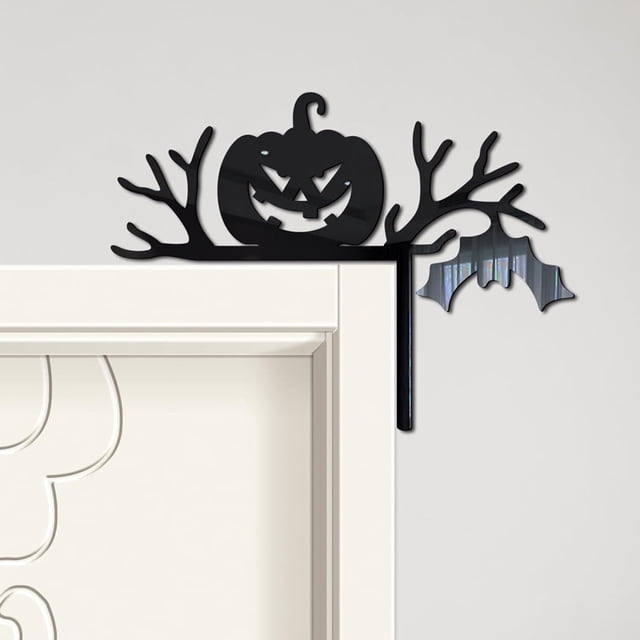 Decoraciones para puertas de Halloween, 1 pieza de madera con forma de calabaza, fantasma, bruja, letrero para esquinas de puertas de Halloween, adorno para el hogar, la oficina, festival, decoración