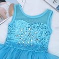 thumbnail image 4 of Haitryli Kids Girls Sleeveless Mesh Splice Sequins Ballet Dance Tutu Dress Gymnastic Leotard Dancewear Blue 4, 4 of 5