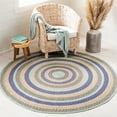 thumbnail image 2 of SAFAVIEH Cape Cod Robynne Geometric Area Rug, Blue/Green, 3' x 3' Round, 2 of 7