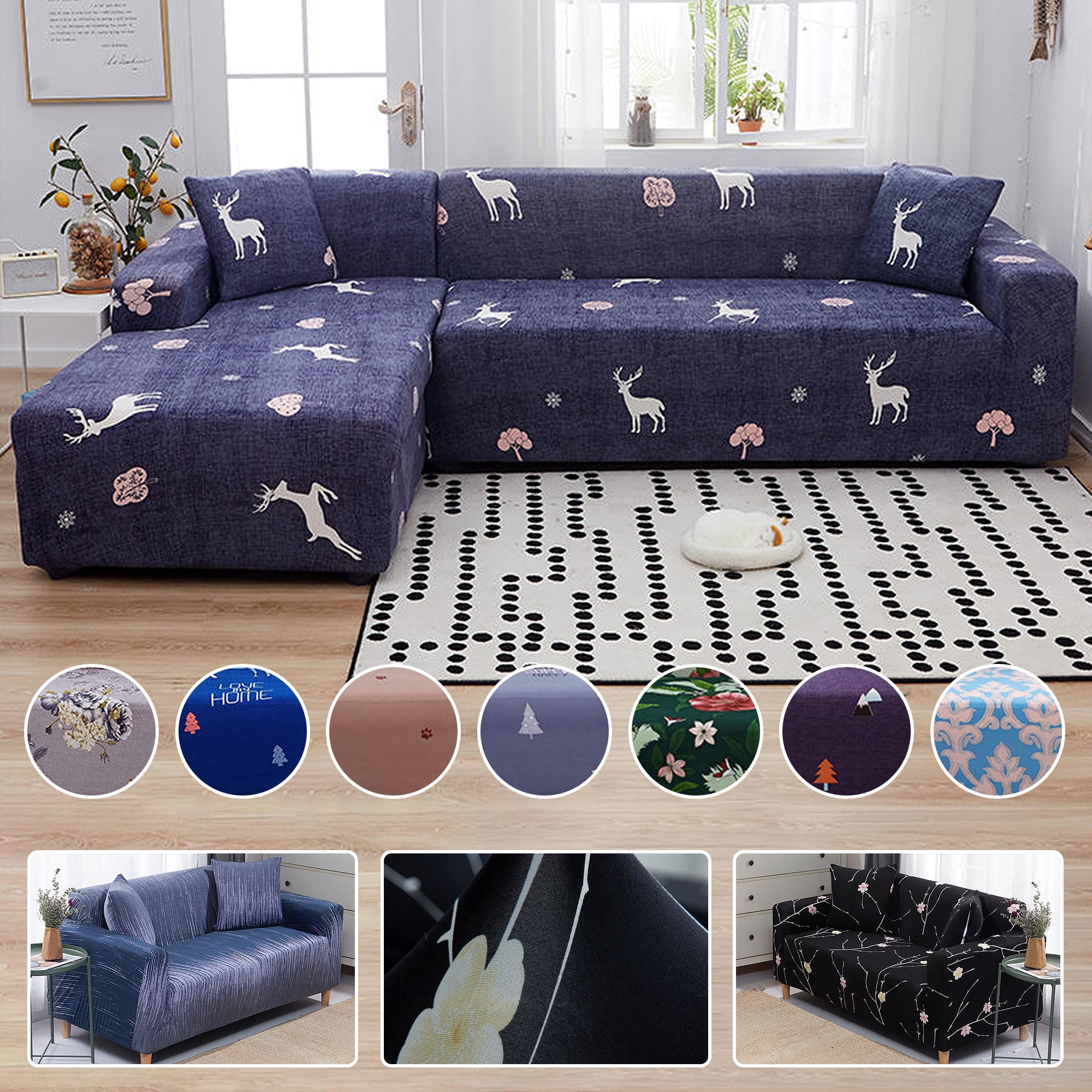 1/2/3/4 Seat Stretch Sofa Cover Couch Lounge Recliner Slipcover Protector Floral 