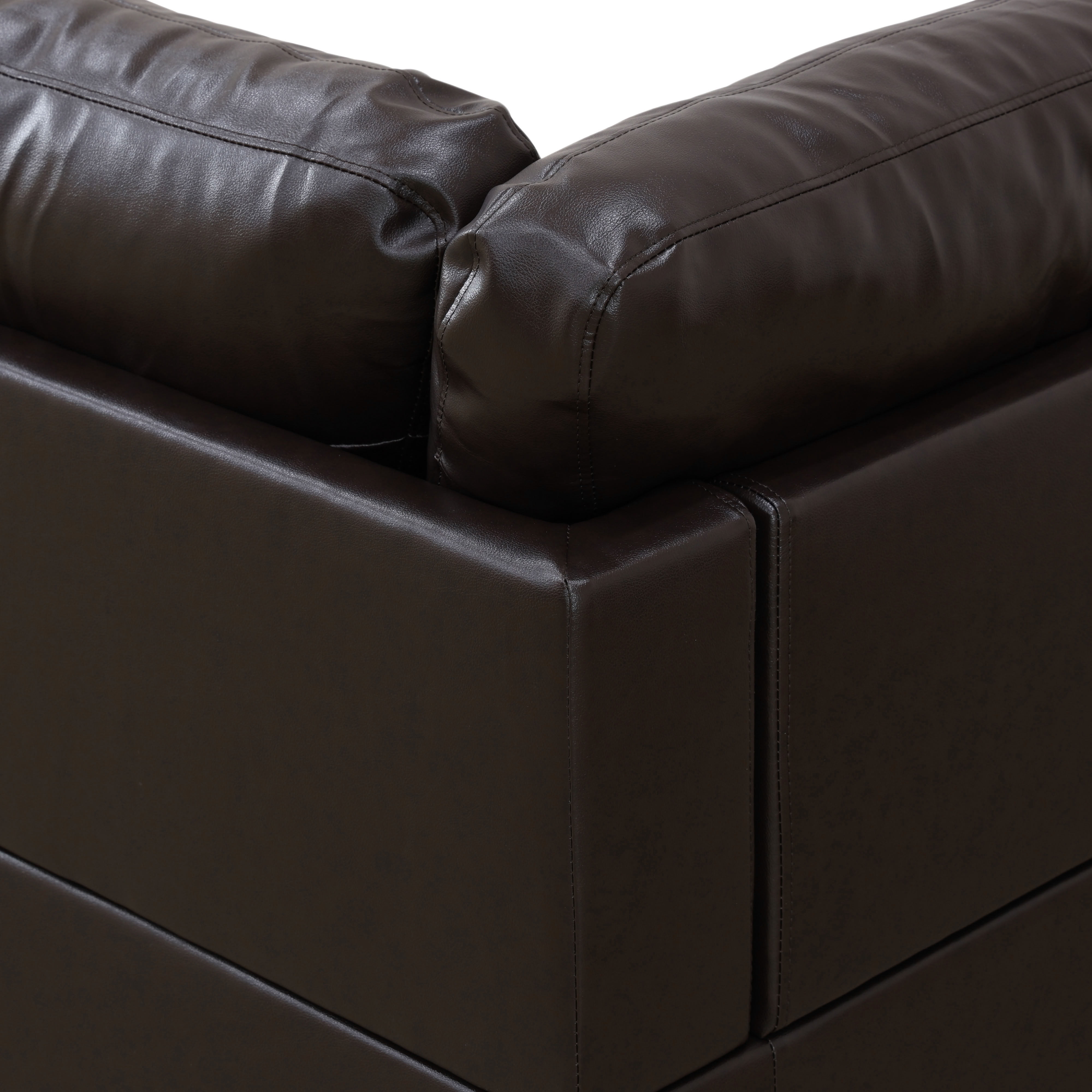 MAYEERTY Reversible L-Shaped Sectional Sofa Set, Breathable Leather Couch with Chaise for Living Room