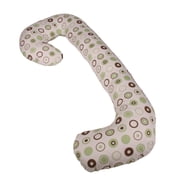 Organic Smart Snoogle Chic Total Body Pregnancy Pillow - Green/Brown Dots