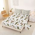 thumbnail image 2 of Manfei Watercolor Fishing Queen Sheets, Outdoor Adventure Queen Sheet Sets, Cream Khaki, 4pcs, 1 Flat Sheet, 1 Fitted Sheet and 2 Pillowcases, 2 of 6