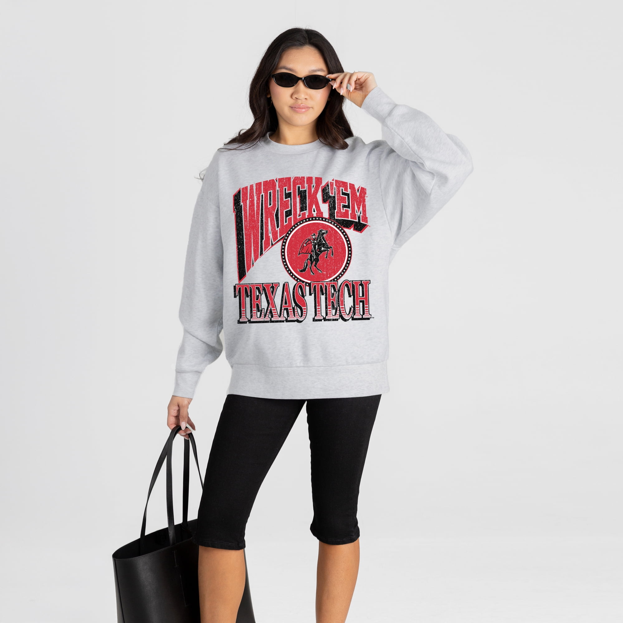 Women's Gameday Couture Ash Texas Tech Red Raiders Game On Sweatshirt