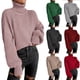 thumbnail image 2 of Suéter de cuello alto suelto de punto de manga larga con hombros descubiertos a la moda de otoño e invierno para mujer, 2 of 6