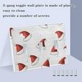 thumbnail image 3 of Yayeee Toggle Light Switch Wall Plate 2-Gang 4.56"x4.48" Decorative Outlet Cover, Cute Santa Hats Pattern, 3 of 7