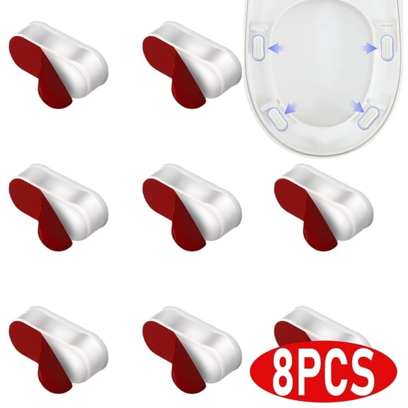 Bidet Toilet Seat Bumper Seat Gasket Pad Kit Universal Bidet Seat Spacers for Home Hotel Toilet, 8PCS