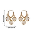 thumbnail image 3 of Fiudx Juego de Aretes de Aro de Piedra de Pino de Moda, Elegante Diseño Floral de Aleación, Detalles de Borlas Brillantes, Uso Diario para Fiestas, Regalo para Mujer, Incluye 1 Par., 3 of 7