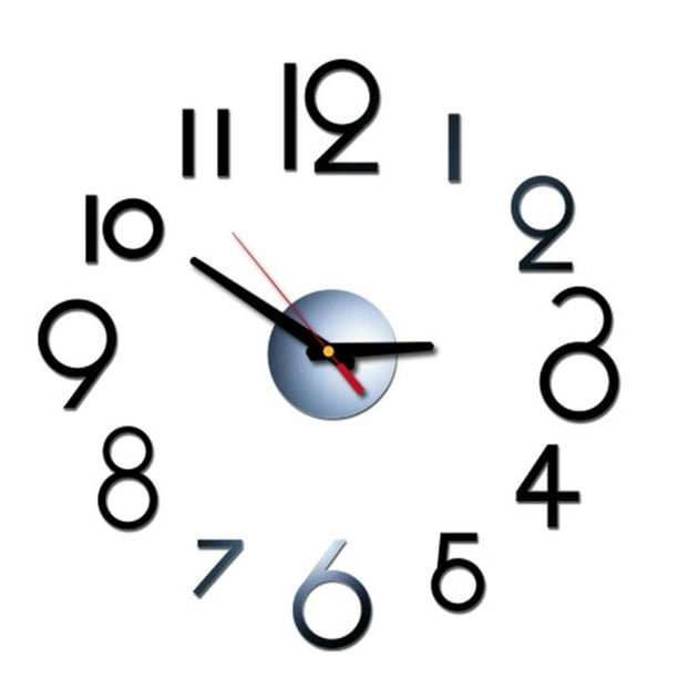 DIY Full Digital Large Decorative Acrylic Mirror Wall Clock Simple