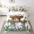 thumbnail image 2 of Homewish Teens Farmhouse Animal Highland Cow Twin Bedding Sets 7-Piece,Merry Christmas Bedding Comforter Set Microfiber,Xmas Festival Breathable Sheet Sets,Breathable Home Decor,Reversible, 2 of 8